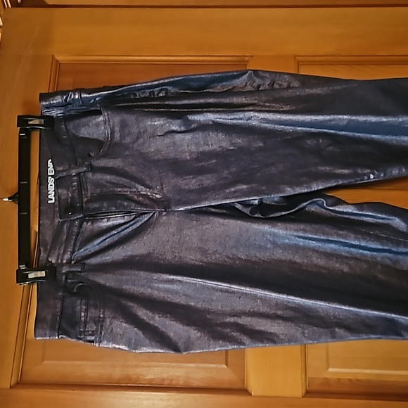 Lands End Ankle Jeans - Metallic Blue 16W - Picture 2 of 5